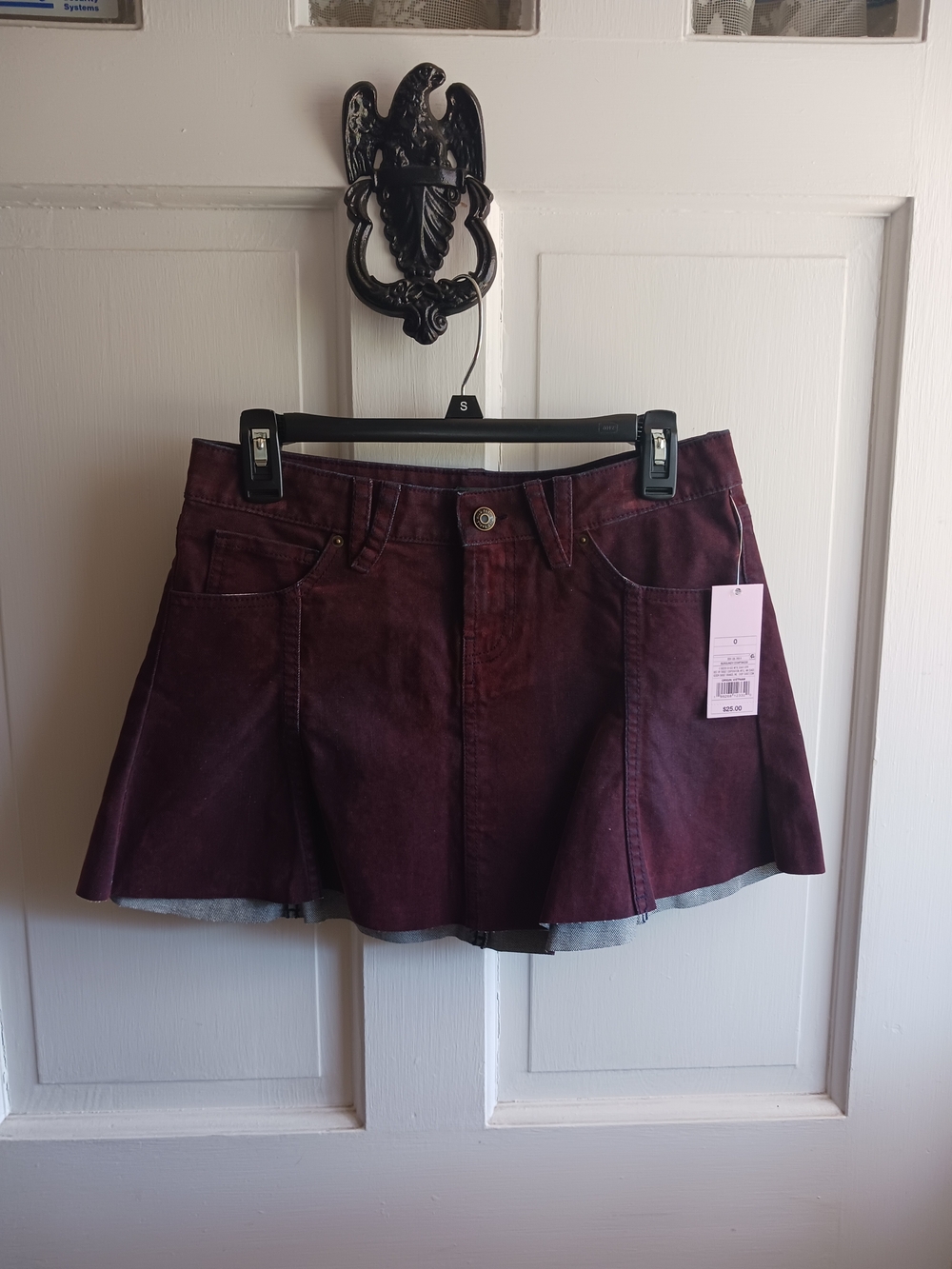 Target Wild Fable Burgundy Denim Mini Skirt Size 0